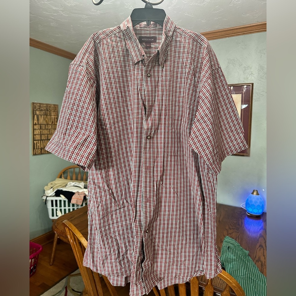 Nordstrom Smartcare Wrinkle free short sleeve button up XL